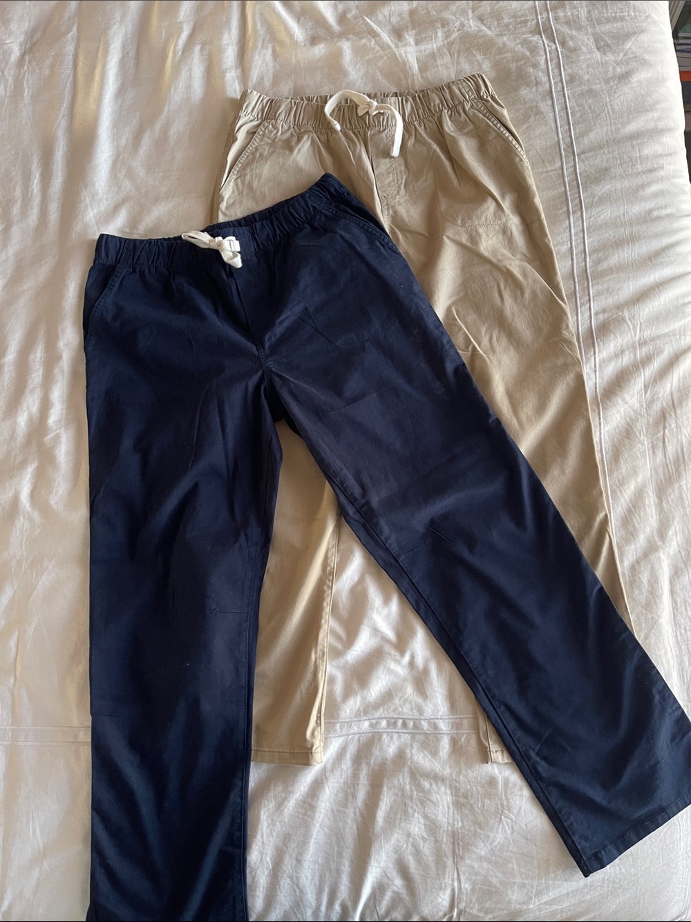 Cat & Jack Men's Drawstring Chinos in Navy and Khaki